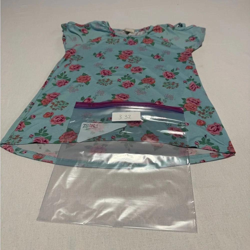 Between Girls Size 12 Floral Kids Shirt - Blue and Pink‎